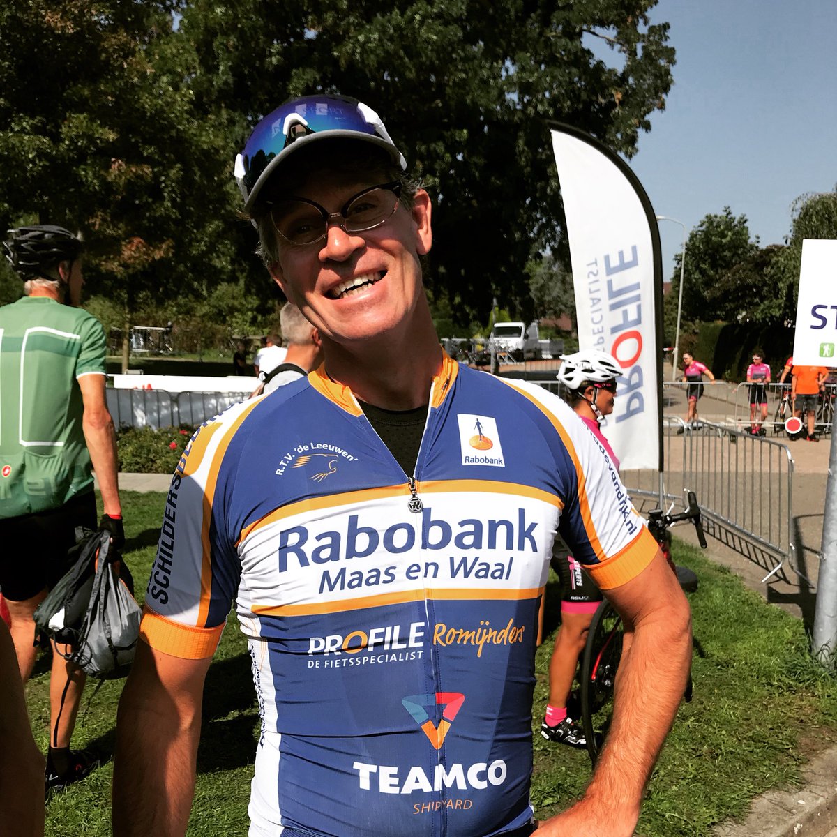 Hey Frank, hoe ga je dit nou thuis uitleggen?😋 #rabobank #ploegentijdrit #dijkensport2018