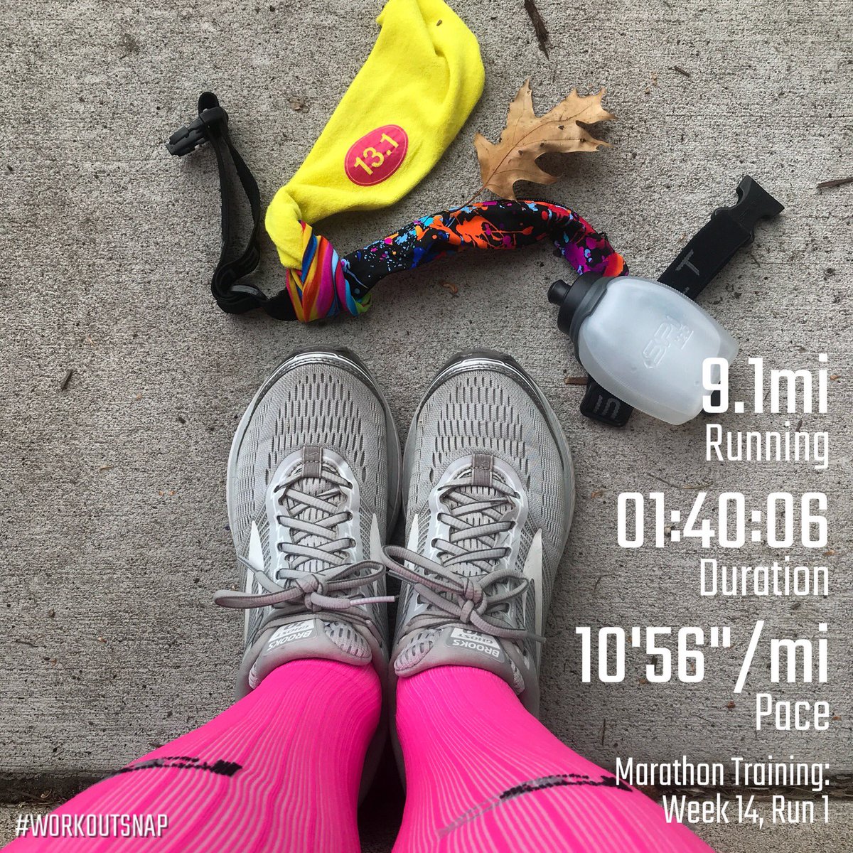 RunOnEmptyBlog's tweet photo. 7.5 miles alone, .5 miles with my kids, and then I finished my last mile. Fall is in the air and it’s lovely to be running in cooler temps! #spibelt #procompression #aftershockz #runningluv #brooksrunning #tcmarathon #marathontraining #csrunstc https://t.co/4XmiJsr5vt