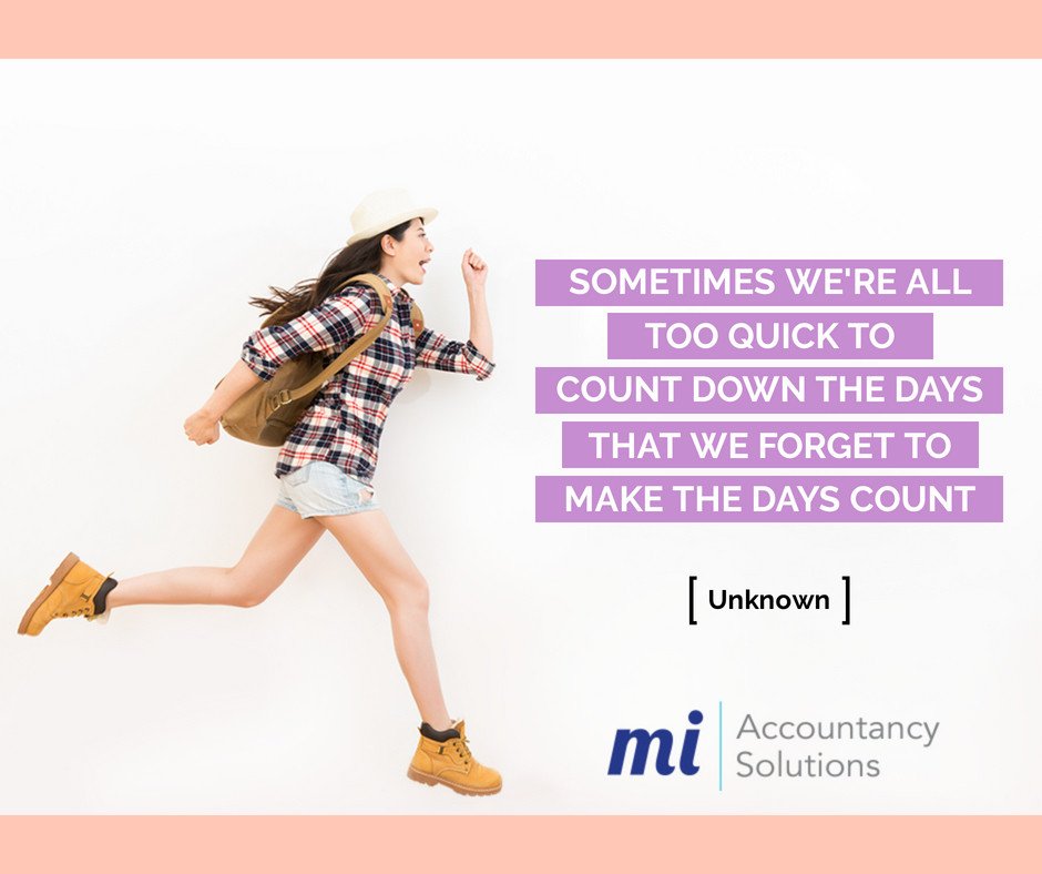 MIAccountancy's tweet photo. We all need to make our days count.

And not spend days counting!

That is where we come in, 

handling your business finances so you can get back to doing the important things in life. https://t.co/zQXtHoCEgb