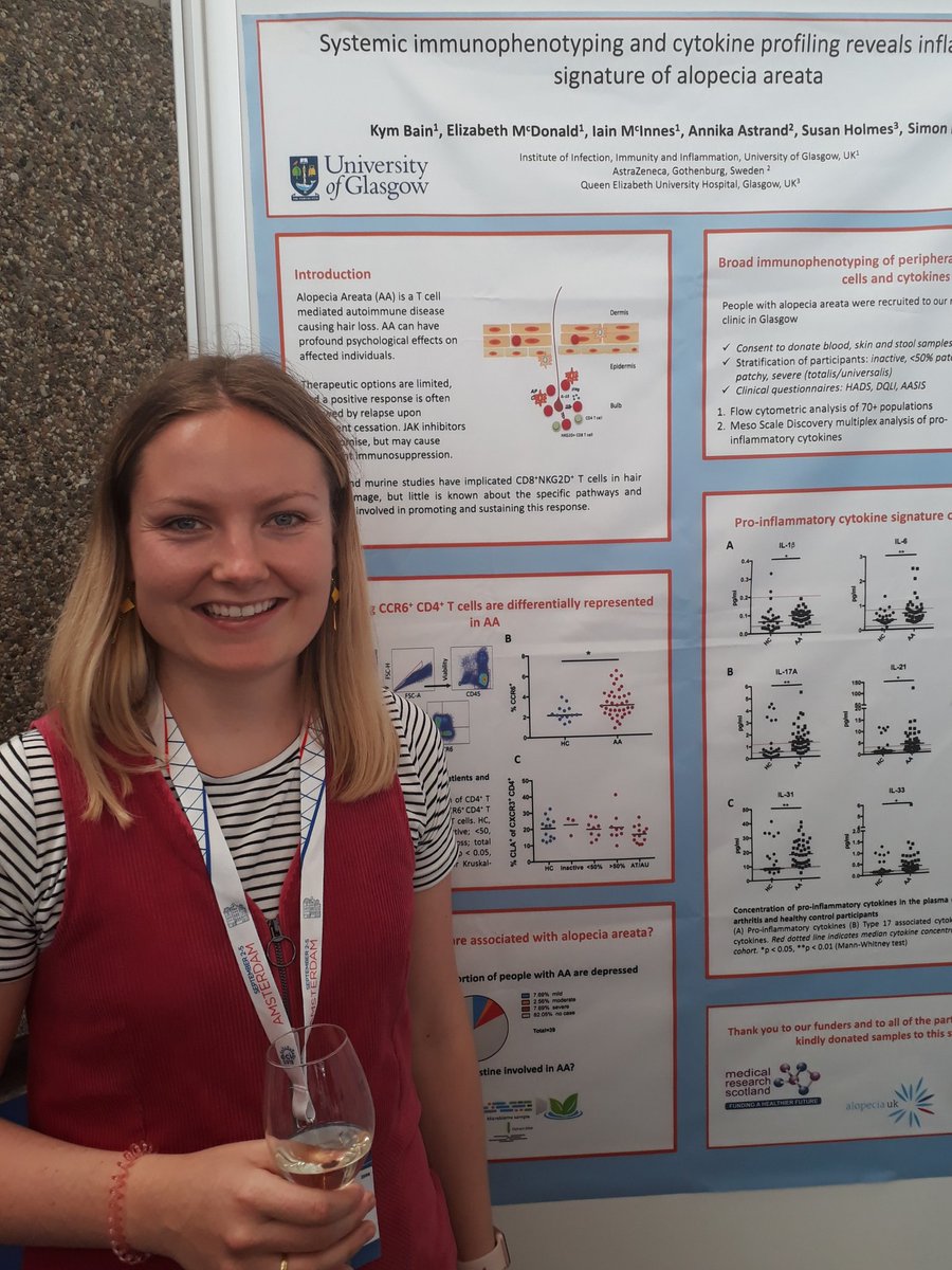 MillingLab's tweet photo. Our own @kymbain presenting her poster on the inflammatory signature of alopecia areata #ECI2018 @AlopeciaUK https://t.co/druzYzD9RC