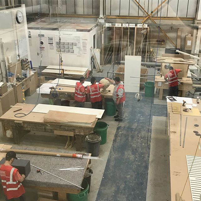 thisisenvisage's tweet photo. Monday madness here at Envisage as we welcome into the workshop @JonesIntrs hugely oversized curtain pole finial. Our joiners are in awe. #design #decorex @Decorex_Intl https://t.co/R7lziRVNwh