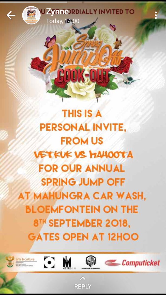 Reney_Mashaba's tweet image. #SpringJumpOffCookOut is upon us ❤ ...tickets are still available @Computicket (R150) ...The line up issa lot 🔥 I hope y'all don't wanna miss it 💃💃