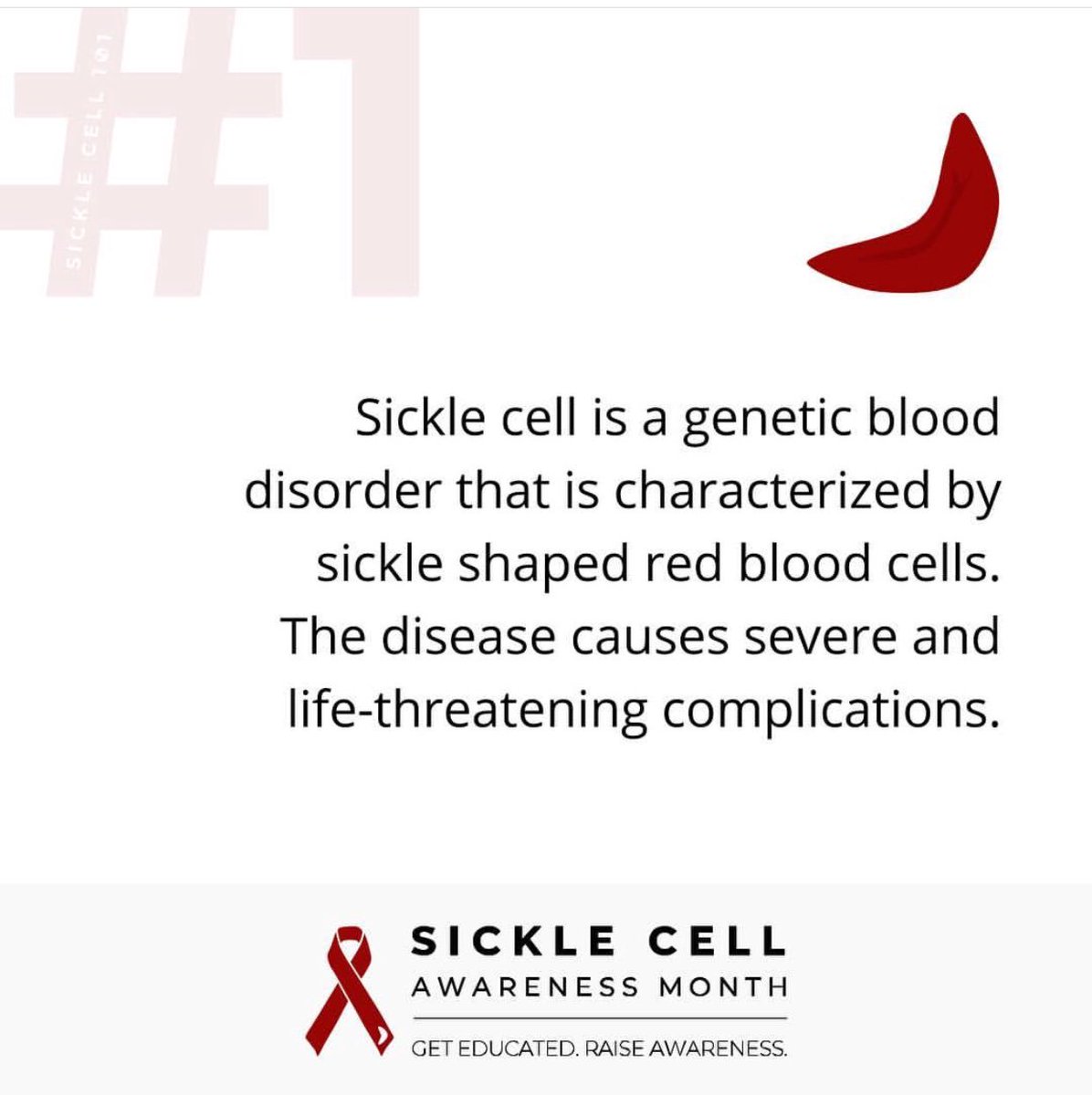 OI_Sigmas's tweet image. September is #SickleCellAwarenessMonth | Sickle Cell is a genetic blood disorder that is characterized by sickle shaped red blood cells. The disease causes severe and life-threatening complications.