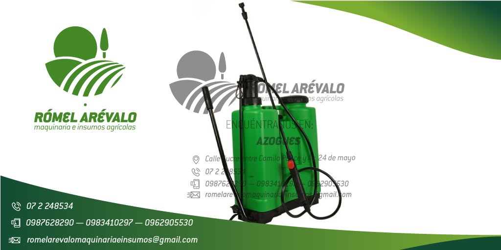 RomelInsumos's tweet photo. FUMIGADORA MANUAL SIRFRAN ML-20-E
La bomba de fumigación de SIRFRAN 100% ESPAÑOL, 100% ORIGINAL, GARANTIZADO; ofrece una potencia máxima de aplicación.
Realizamos envíos, entregas técnicas y personalizadas a NIVEL NACIONAL.
¡¡ Gustosos de poder servirles !! https://t.co/o9zmozQs8d