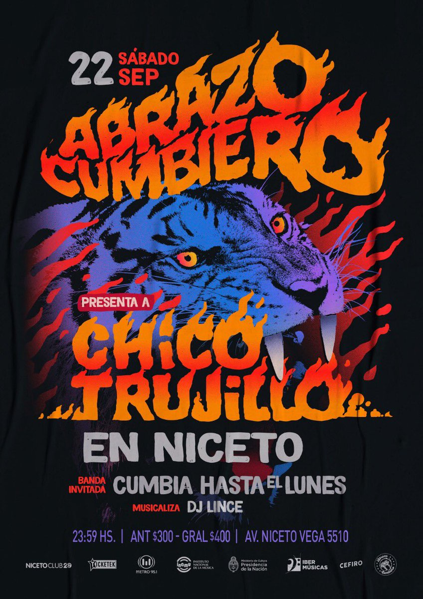 Se viene la próxima en Capital!!!
El sábado 22 vamos a estar en <a href="/NicetoClub/">Niceto Club</a> junto a <a href="/ChicoTrujillano/">(*｀・ω-)ノ</a> en una súper edición del Abrazo Cumbiero ! ! 
No cuelguen con las anticipadas que va a ser tremenda fiesta! !