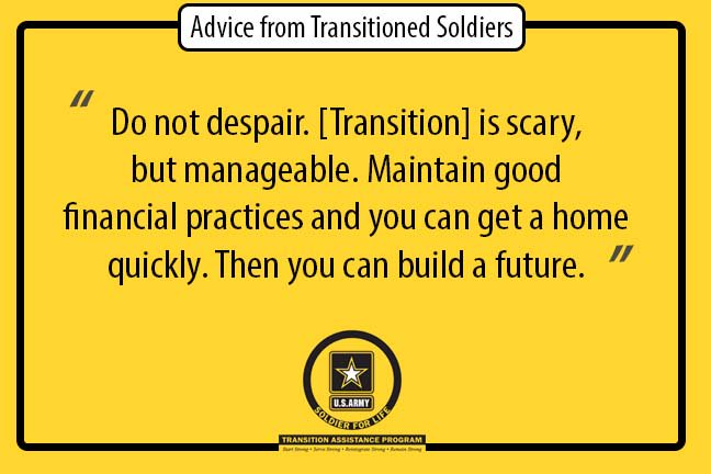 usaarmy_tap's tweet photo. According to a recent study, #servicemembers that start the #transition process early are 36% better off #financially. What advice do you have for #Soldiers? 

Start #SFLTAP 18 months prior to #transition or 24 months prior to retirement! https://t.co/6M6feNCccR #HireaSoldier https://t.co/kqxiPEzSjb