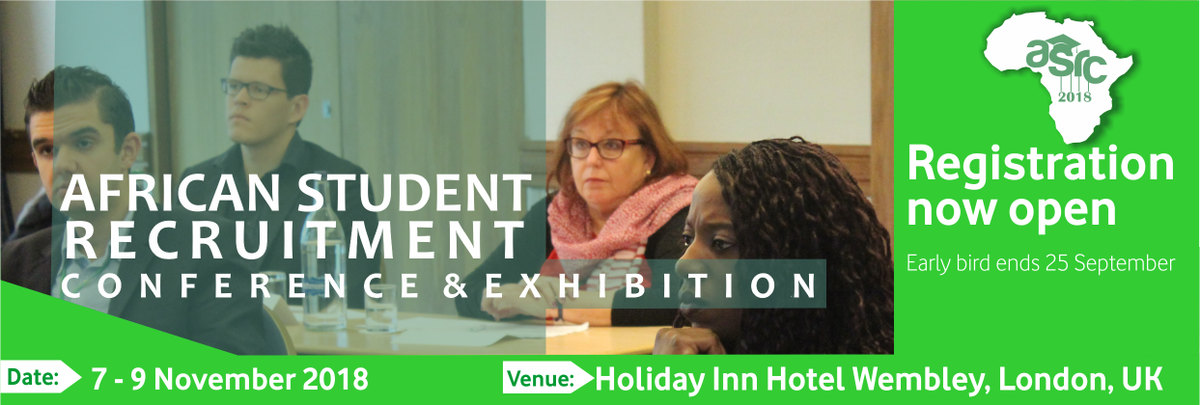 Worldview_Group's tweet photo. Registration for the African Student Recruitment Conference (ASRC) 2018 in London is Now Open! Visit https://t.co/gyTO6T2imr for more information. https://t.co/6EIEnyLVWP
