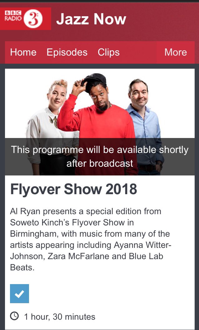 dudes_jazz's tweet image. Flyover Show is on Jazz Now @BBCRadio3 tonight at 11. Dunno if we’re on but loads of  cool stuff to catch anyway @FlyoverShow @sowetokinch