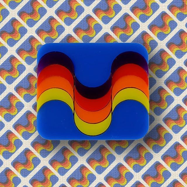 Superseventyone's tweet photo. "WAVES" Brooch. Acrylic and wood back. Handmade in Paris. Available on https://t.co/GHDeFEF6Mi. #acrylicbrooch #brooch #70s #vintage #fashionjewelry #madeinfrance #handmade #new #freeshipping #wedeliverworldwide #fresh #panton #colors #lasercut #design #coolstuff #woodworkin… https://t.co/xXrjIm0HUv