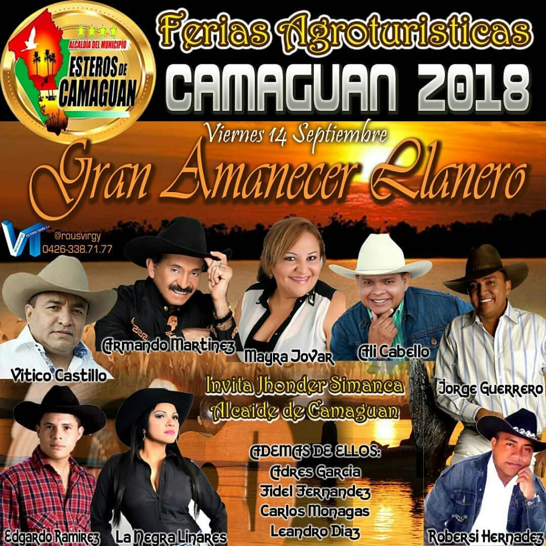 PARRANDO LLANERO EN EL MARCO DE LAS FIESTAS PATRONALES DE LA POBLACIÓN DE CAMAGUAN EN EL ESTADO GUÁRICO. PRÓXIMO VIERNES 14 DE SEPTIEMBRE 2018. <a href="/Negritalinares/">La Negra Linares</a> <a href="/mayratovar19/">Mayra Tovar</a> @copleroali <a href="/edgardojramirez/">EDGARDO RAMIREZ</a> y muchos más... #MusicaLlanera #JoropoLlanero
