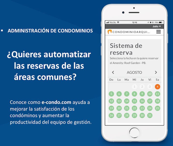CONDO_BA's tweet image. AMENITIES
Automatiza la #reserva y #administración de las áreas comunes.
Visita &amp;gt;&amp;gt; e-condo.com