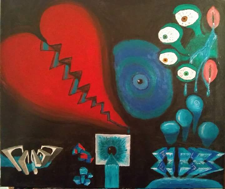 ILasaine's tweet photo. "The Waters of Life and The Vagina Monster"
Surreal Abstract Perspective: Acrylic and metallic acrylic on 20"×24" canvas.

#artbyisaac, #surreal, #abstract, #perspective, #art, #acrylic https://t.co/0woyL2W1Fj