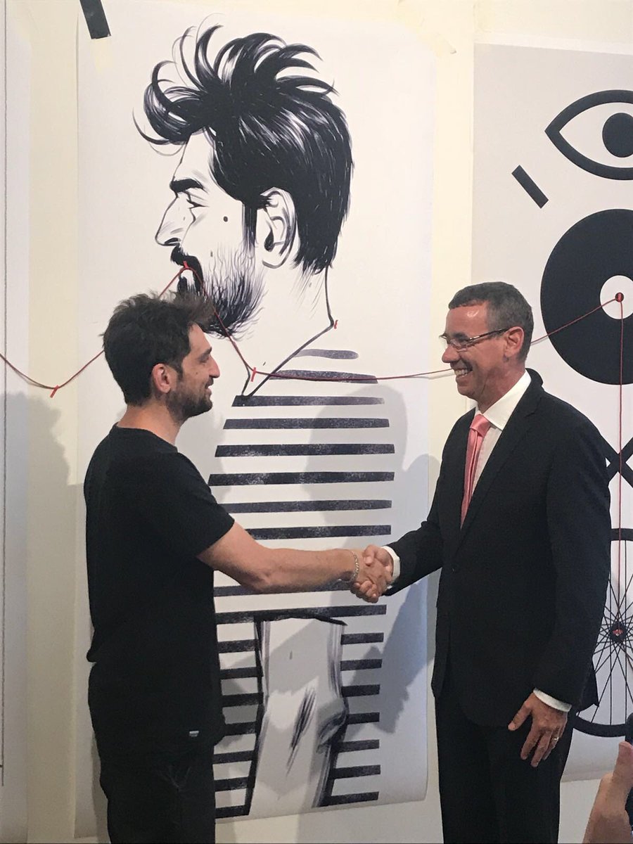 MarkRegev's tweet photo. Great to be at the opening of @LondonBiennale #LDB18 with the artists and curators behind Shenkar College’s entry representing #Israel🇮🇱. https://t.co/rBcBI6SQN6