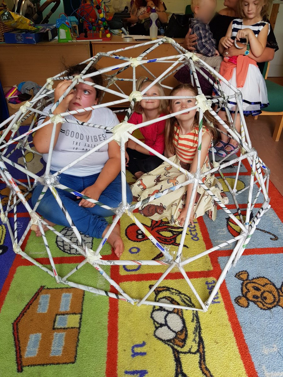 Building a Geodesic Dome for the #KCUChallenge. How's this for a newspaper fort? <a href="/K_C_U/">Kent CU</a> #girlsinstem #STEM  #homeedinsight #homeedrocks