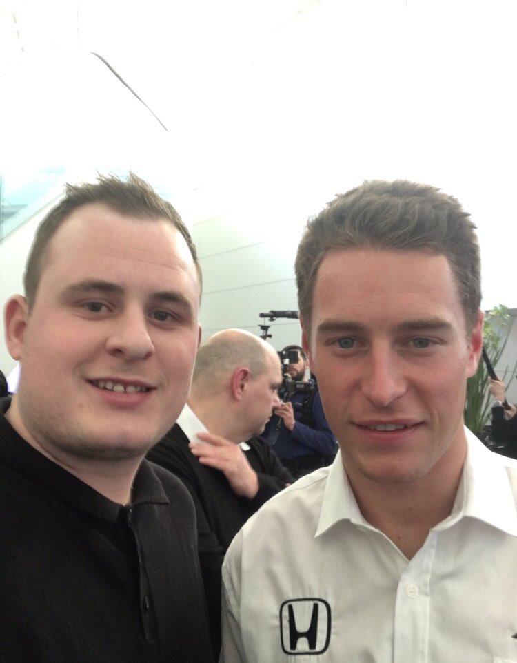 BDaw50n's tweet photo. With the news that’s come out today, I had a look back over when we first met at MTC in 2017 thanks to @TheBishF1 &amp; co. 

And yes, Stoffel did bin it into the barriers at Monaco on the sim in front of us all 🤣

#MTCFanDay #StoffelVandoorne https://t.co/V2M72a5Se9
