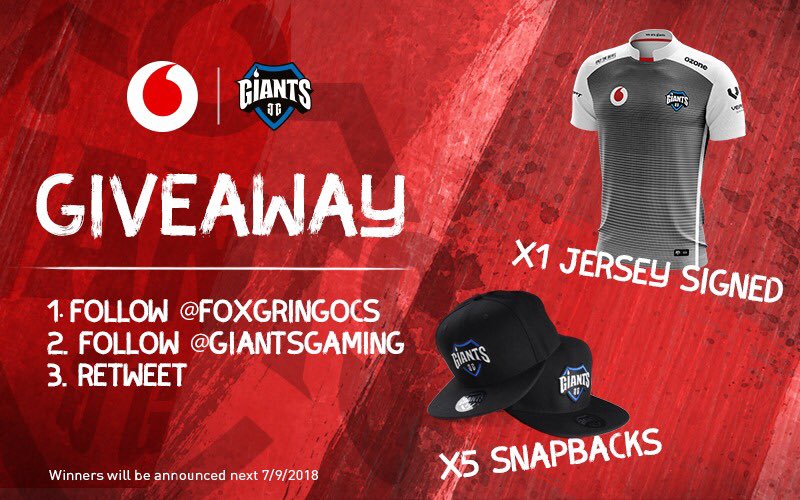 I am giving away 5 Giants Snapbacks and 1 signed T-Shirt to celebrate I have joined #VodafoneGiants! RT + follow me and @GiantsGaming to enter
