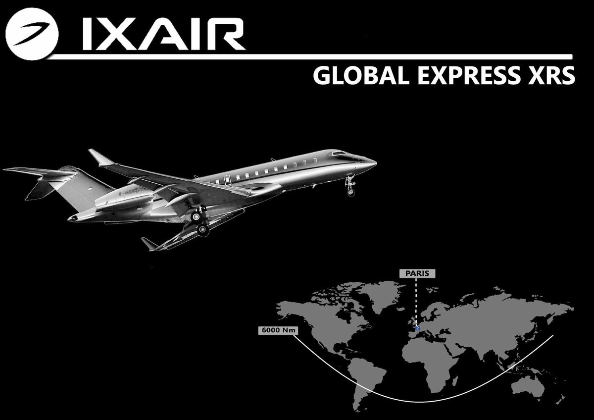 iXAir's tweet photo. Do you remember the range of the Global Express XRS ? Go directly to Los Angeles, Hong Kong, or even Johannesburg from Paris le Bourget. The perfect aircraft for a long business travel. 

Contact us: 

charter@ixair.com
+33 1 30 08 91 55
https://t.co/OJbQdD3Y4k https://t.co/wmk4dzMgR8