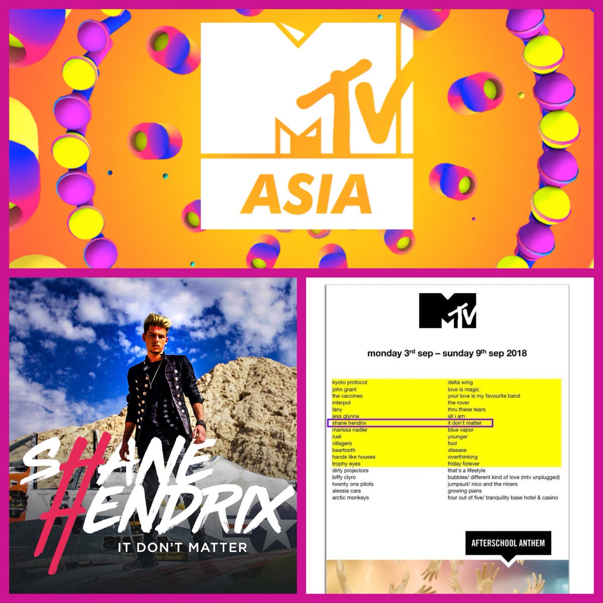 BIG UP TO <a href="/mtvasia/">MTV Asia</a>  #itdontmatter AFTERSCHOOL ANTHEM PLAYLIST 🙌🏻 WICH ASIAN COUNTRY WANTS TO HOST THE FIRST SHANE HENDRIX CONCERT?! <a href="/tocoasia/">ToCo Music</a> #chasingdreams