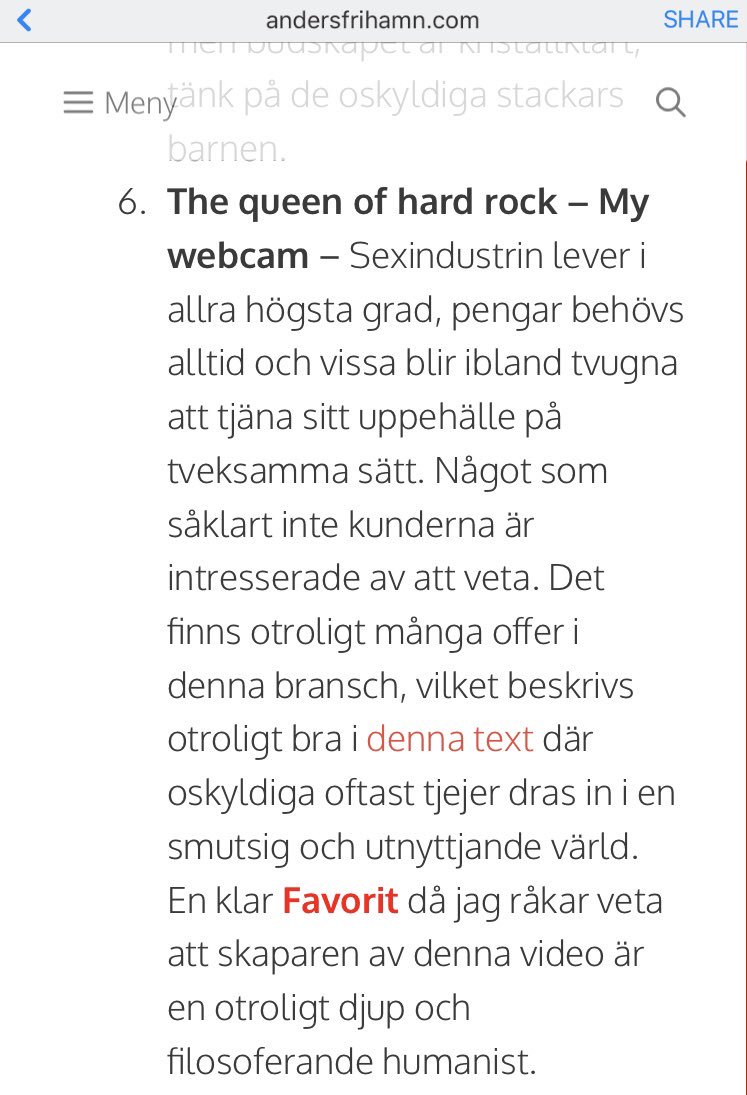 Honored to be on the same list as #rock and #metal #music legends such as Metallica, #Ozzy Osbourne, Aerosmith, <a href="/LarkinPoe/">Larkin Poe</a>, <a href="/IronMaiden/">Iron Maiden</a> and all you other greats! 🤘Thanks, @JoelaidAnders ➡️ Full list: andersfrihamn.com/2018/09/02/30-… 🎥 youtu.be/nm7PLaC5Rpc