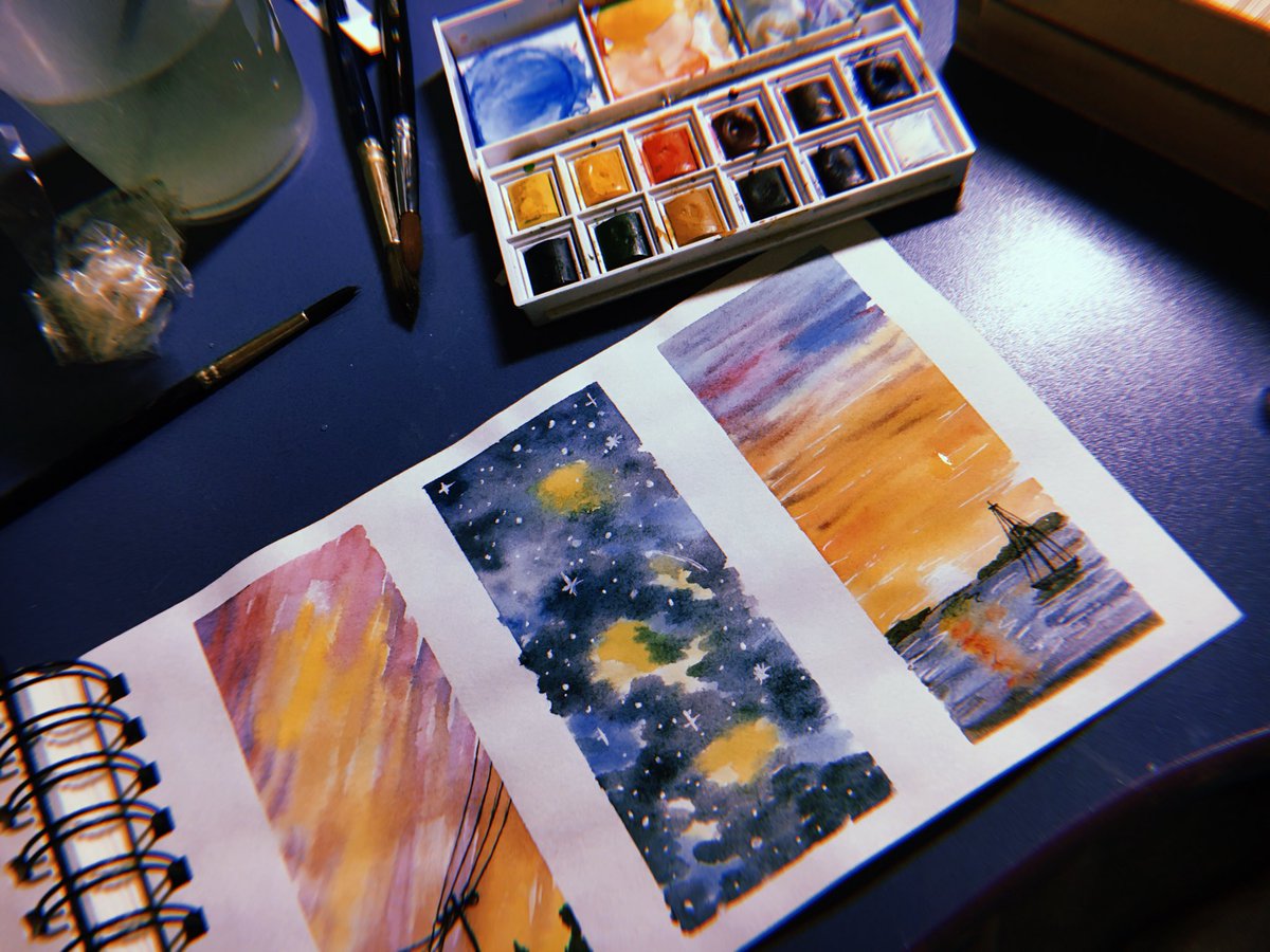 artbymery's tweet photo. Testing watercolors ✨ https://t.co/dkReH3Fh7c