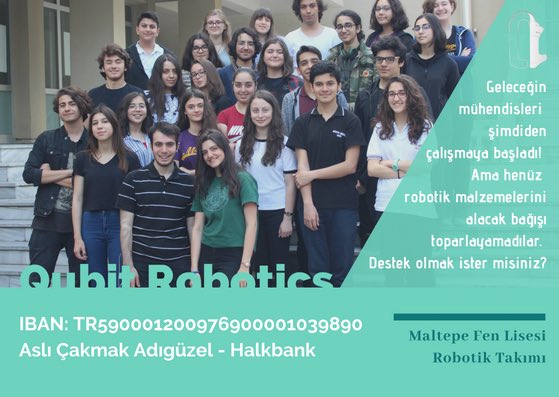 QubitRobotics's tweet photo. Qubit Takımı çalışmaya hazır! İhtiyaç listemizi gördünüz mü? Herhangi birini bize bağışlayarak ilk yarışmasına katılacak olan bu takıma destek olun! https://t.co/6Fez8c0b79