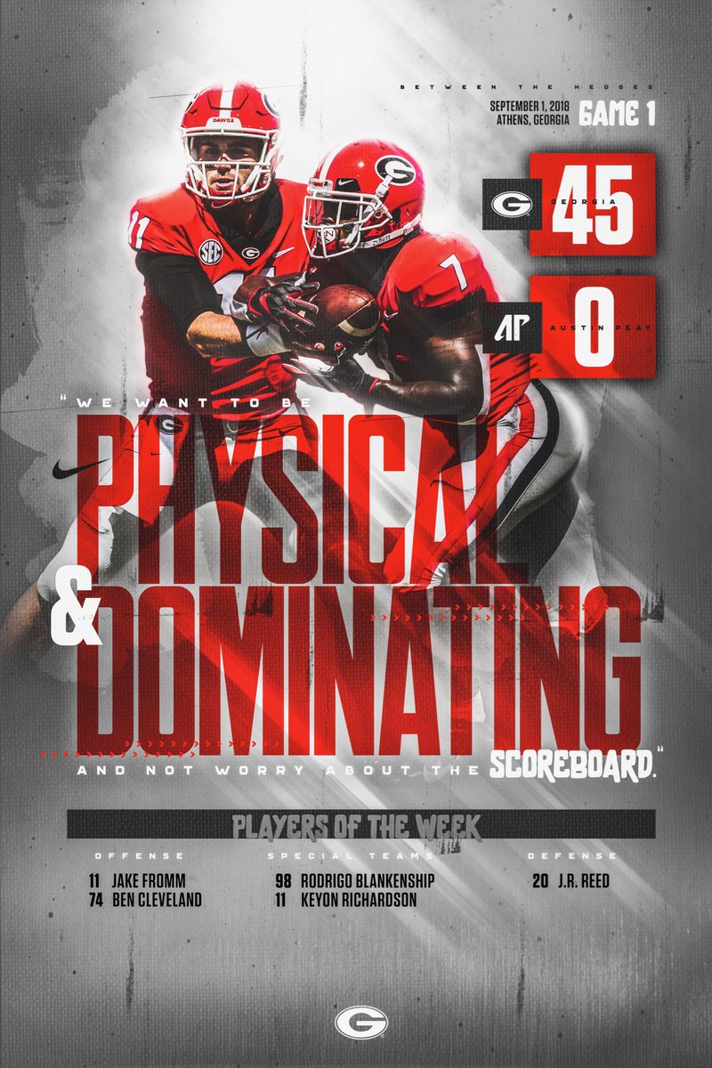 KirbySmartUGA's tweet photo. Game 1 players of the week! #ATD https://t.co/6s4inCepU2
