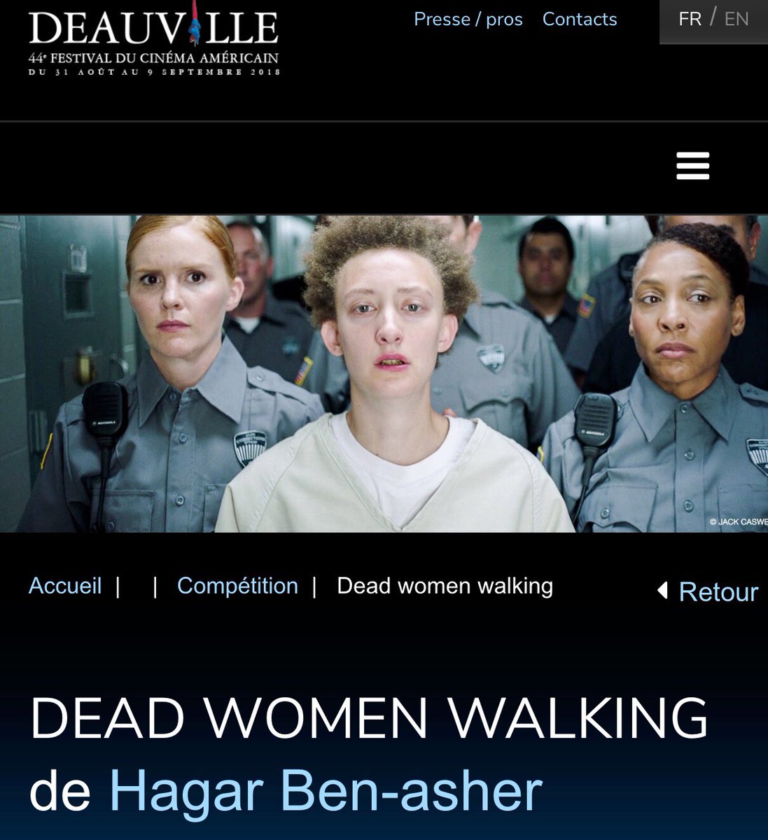 Apres le festival de Venise, le festival de Deauville pour #DeadWomenWalking, la première production 100% #blackpills, projection en compétition officielle. 😉