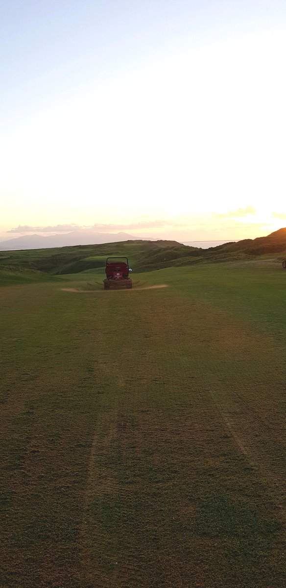 LawlorColm's tweet photo. Evening shift overseeing fairways #potseeding pro core followed by blec dragmat topdress drag @traleegolflinks https://t.co/yVve1moVBv