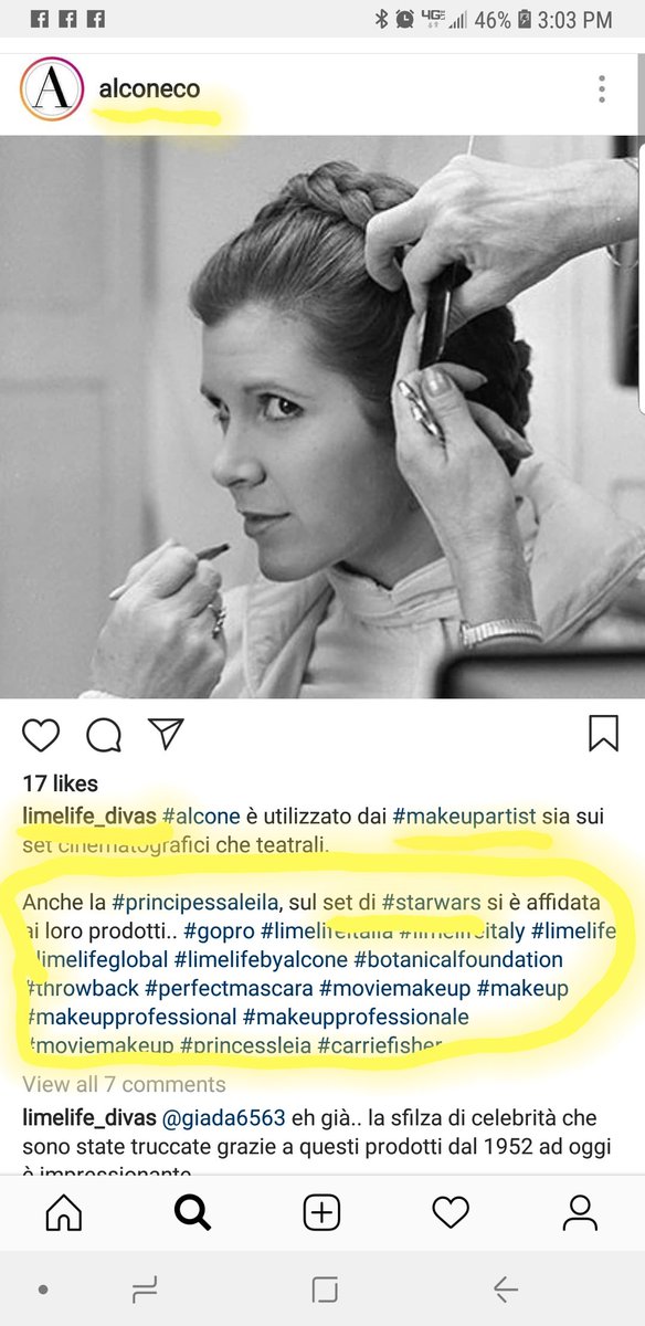 CodeRedKari's tweet image. LimeLifes by Alcone did Carrie Fishers Makeup on Star Wars!  LimeLife by Alcone means Professional Makeup.