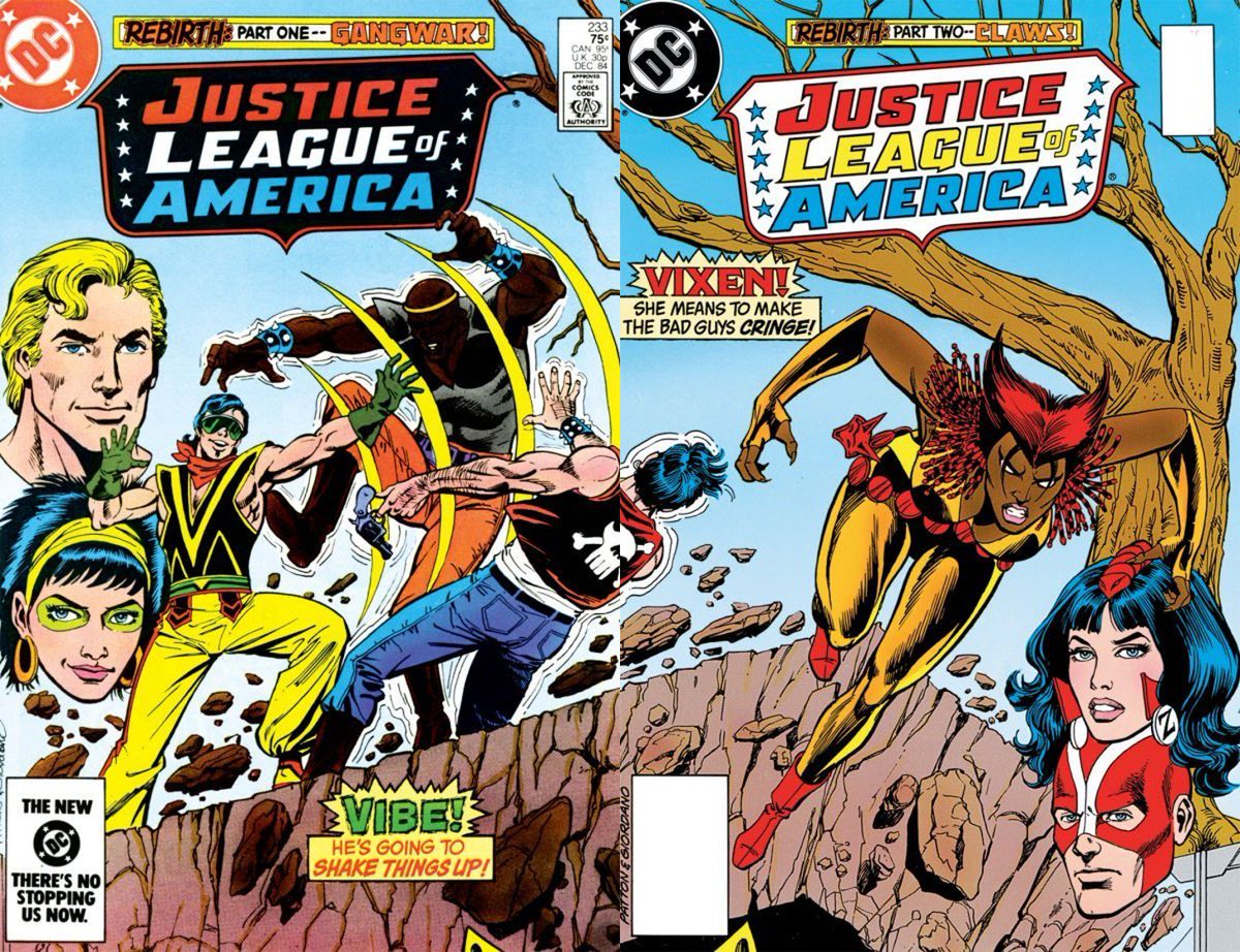 PolluxDioscuros's tweet photo. Well, the #JusticeLeagueofAmerica had an arc named #Rebirth already and the covers were used to make a bigger one in a time this was not often. Continuing @buse_chris ' challenge and the talent of #ChuckPatton, @KevinMaguire! https://t.co/lZOMY47kZL