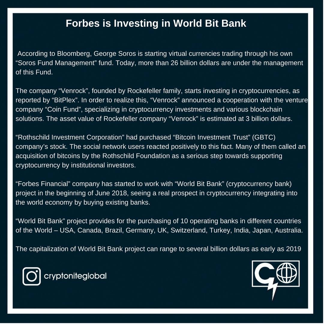 CryptoniteGlo's tweet photo. George Soros and #Forbes enter the #Cryptocurrency market! The mass adoption continues. Read more below... #CryptoniteGlobal π https://t.co/sEXdCimDtj