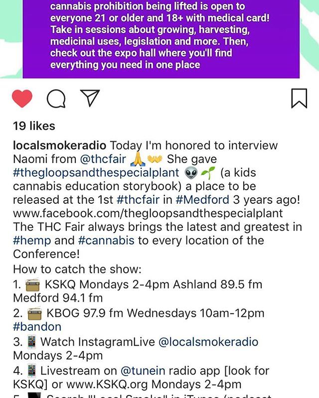 Repost from @localsmokeradio - tune in this afternoon for a preview of the THC Fair coming up next weekend!! #cannabiscommunity #oregonweed #legalweed #oregonweed #celebrate #hemp #cannabis ift.tt/2NJ41Xp