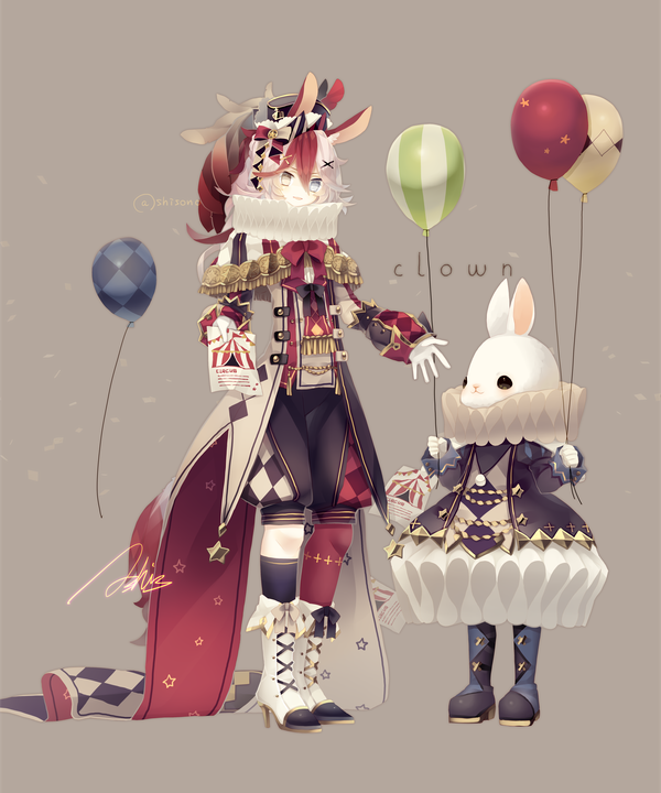 「ロバの道化師 #創作 」|あしす🦙Commission closeのイラスト