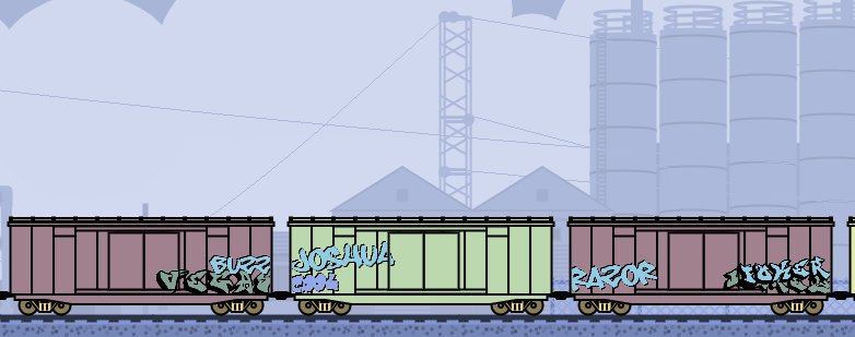 railedexpress's tweet photo. NOW! Graffiti on the trains. So nice. #railedexpress #gamedevelopment #gamedev #indiegames #GameMusic #wargem #games #railroads #puzzle #programming #gamedeveloper https://t.co/inELquKCgp