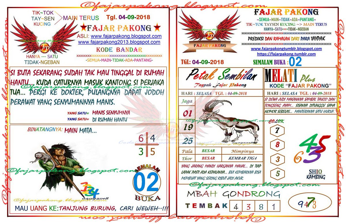 Kode Fajar Pakong Hari Ini