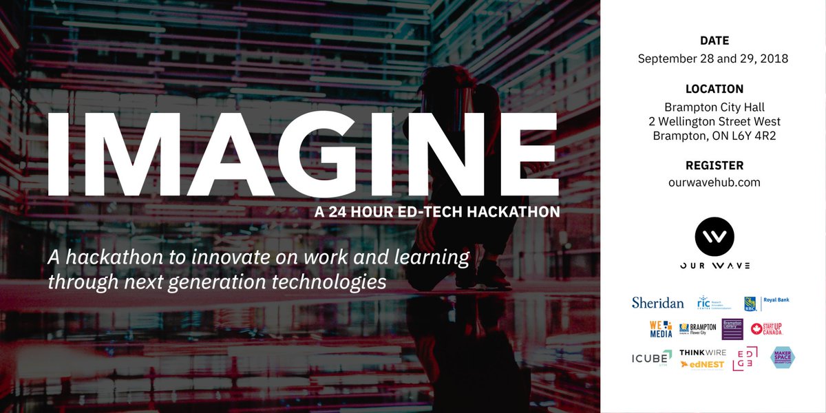 How will machine learning affect human learning ? Join us this Sept 28 &amp; 29th at Brampton City Hall for 24 hours of intense problem solving &amp; creating! #TheFutureOf - To learn more, check out: bit.ly/2wp2sqL