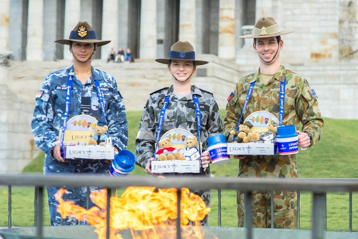 LegacyMelbourne's tweet photo. Members of the Australian Defence Force will be in the city from Monday to Friday  raising funds to support veterans' families in need for #LegacyWeek2018!

Keep an eye out for our volunteers and make sure to buy a badge or donate online at https://t.co/FWKS8tB9Q1. https://t.co/rtpSRerGMa