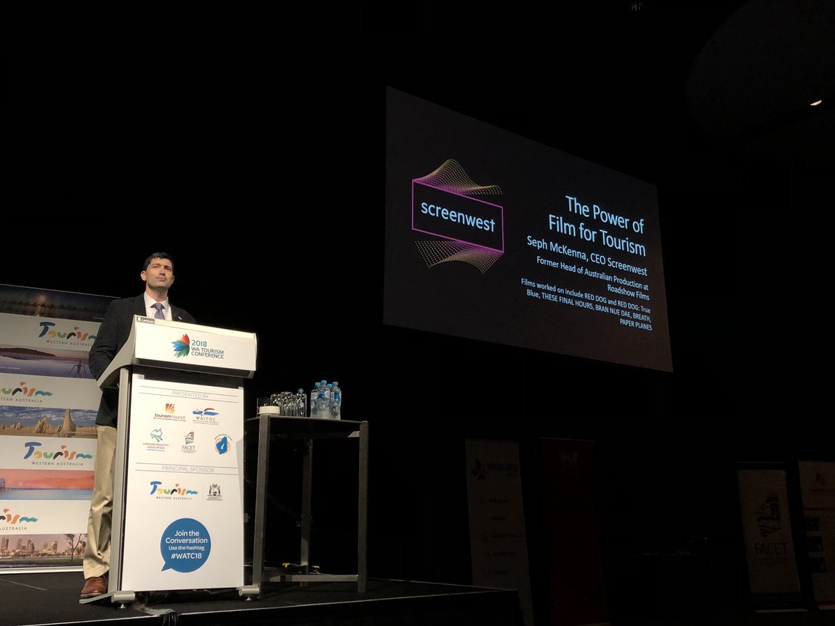 RyanMossny's tweet photo. Listening to Seph McKenna CEO of @Screenwest talking about the power of film for tourism. Letting us know that WA is the outdoor studio for Australia.  #watc18 https://t.co/PopEbLNVbi