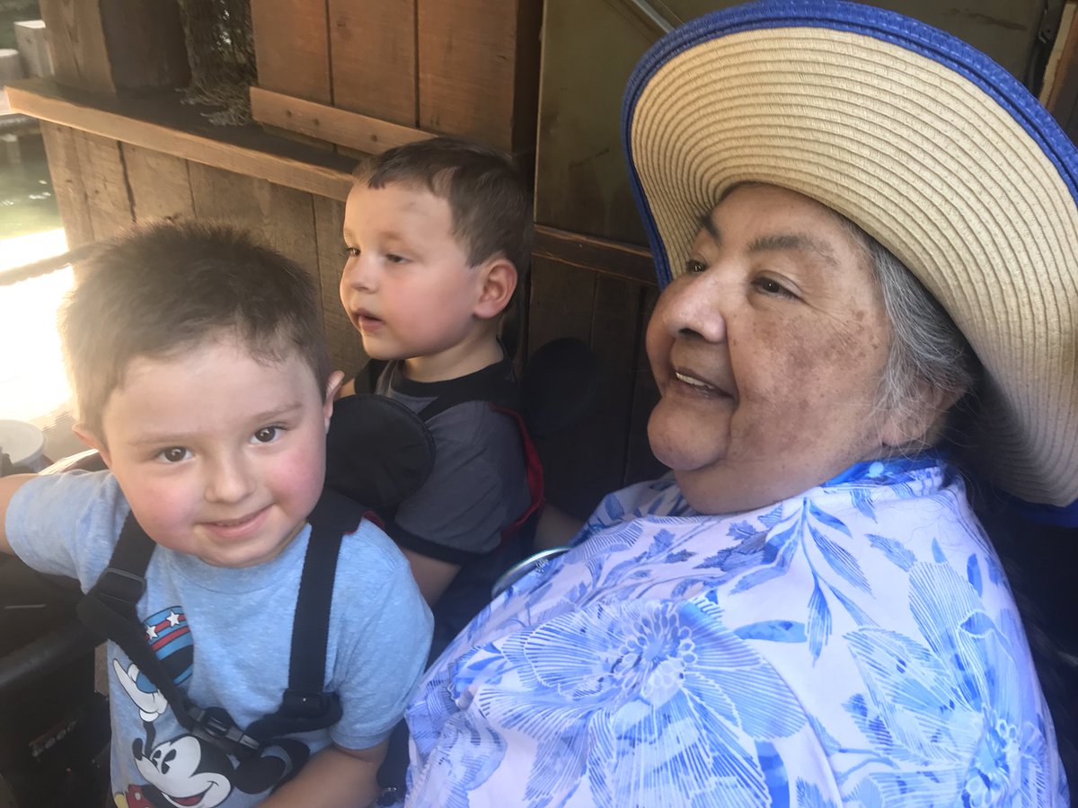 Jaycee111111's tweet photo. @DisneylandToday Celebrated 70 years old at Disneyland, surrounded by her children and grandchildren. Three generations of #Disneyfanatics - 9/1/18 https://t.co/yFAVf2Mh4n