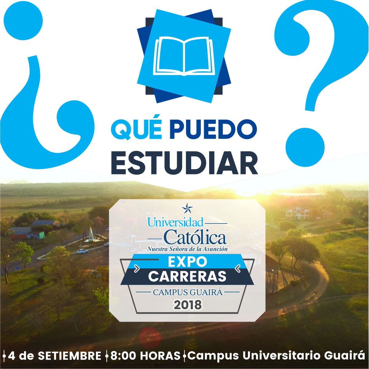 unicatolicapy's tweet photo. ¿Qué puedo estudiar?En nuestra Expo Carreras te ayudaremos a que tomes la mejor decisión para tu futuro. Mañana a las 8 hs.,en el Campus Lemo de la Ciudad de Villarrica, vas a poder conocer sobre la extensa propuesta académica que ofrece nuestra institución. #DescubríTuEstrellaUC https://t.co/PdJQe5exxV