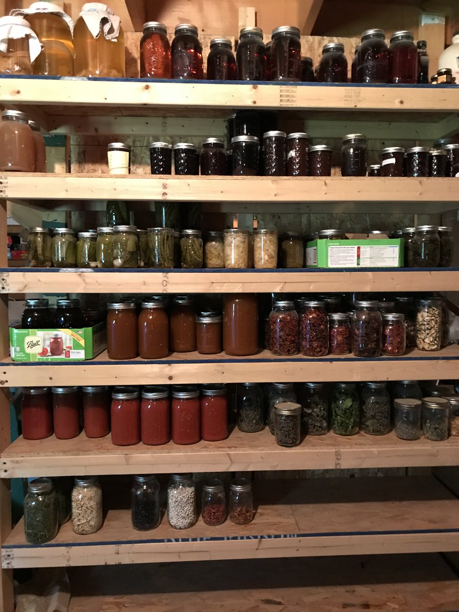 KFAnnaBelleRose's tweet image. The day was busy -- weeding, watering, picking -- then organizing our canned goods shelves. #localvore #802