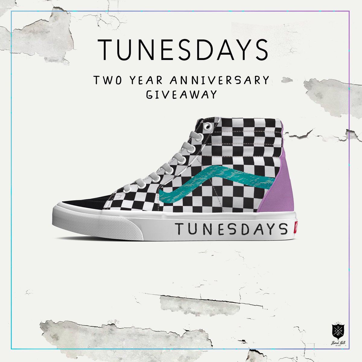 heardwell's tweet image. Celebrating the 2 year anniversary of Tunesdays all week long. Retweet and follow us on for a chance to win these Tunesdays inspired sneakers!