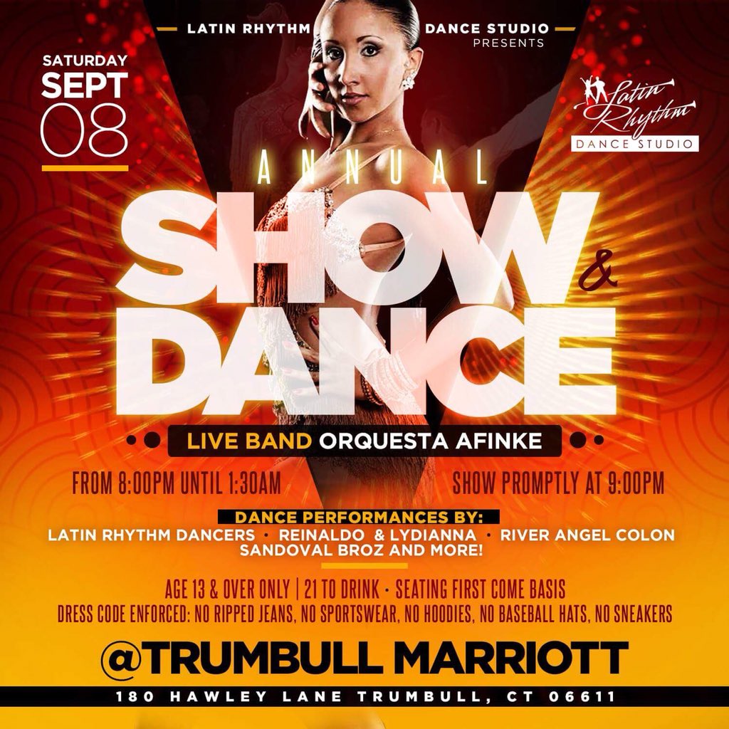 LatinRhythmCT's tweet photo. THIS SATURDAY!! 

Do you have your tickets?!?

#LatinRhythmDanceStudio #StratfordCT https://t.co/d9qBrFBNea