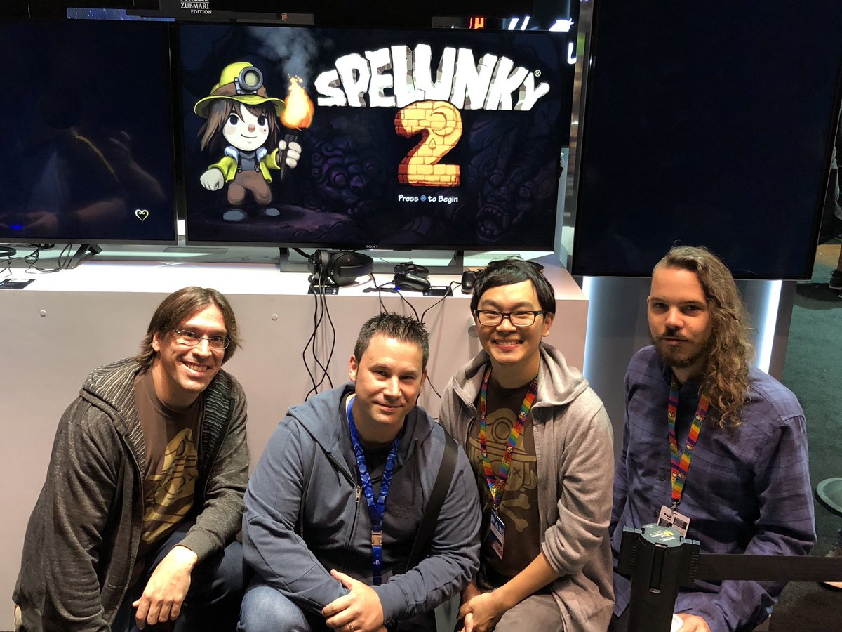 PAX is almost over, time to fly home and keep working on Spelunky 2! Thanks to all the people who has tried the demo, it’s been a blast! <a href="/mossmouth/">Derek Yu</a> <a href="/strotchy/">eirik</a> <a href="/halconzero/">halconzero</a> @drkami77