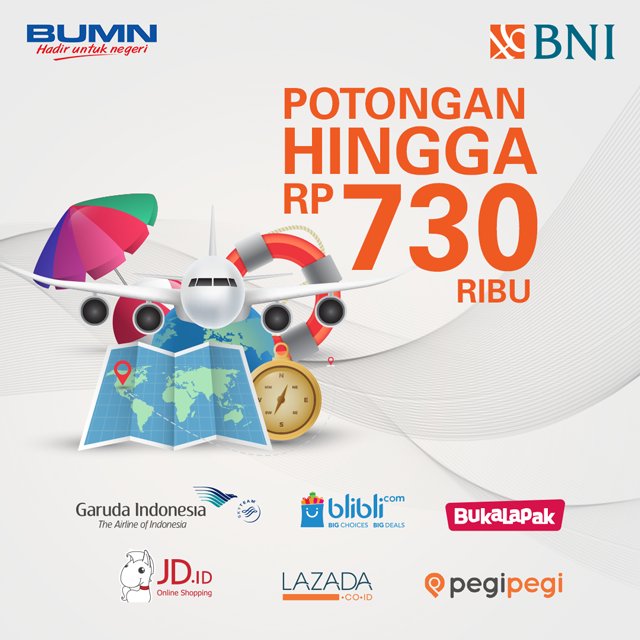 Selamat Hari Pelanggan Nasional!
BNI mempersembahkan promo terbaik untuk kamu semua di hari spesial ini!
Segera kunjungi bnidigideal.com dan nikmati program terbaiknya ya! 😉
#BNItuDigital 
#BNINewLookNewImage 
#HariPelangganNasional