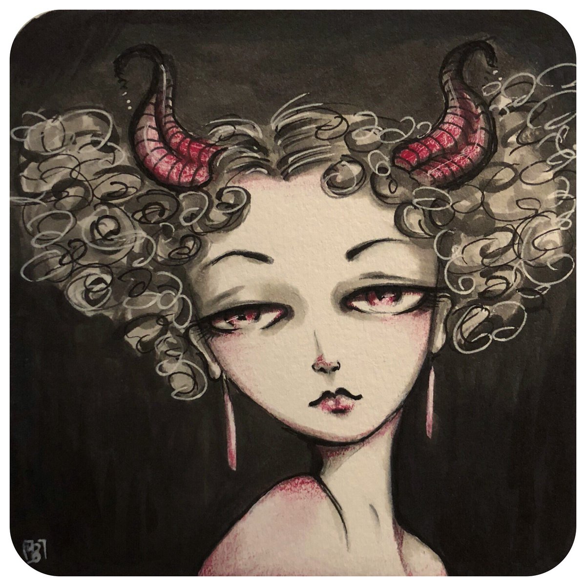 “devils among us” 4”x4” for upcoming #coastershow at @gallery30south show opens Oct 4th