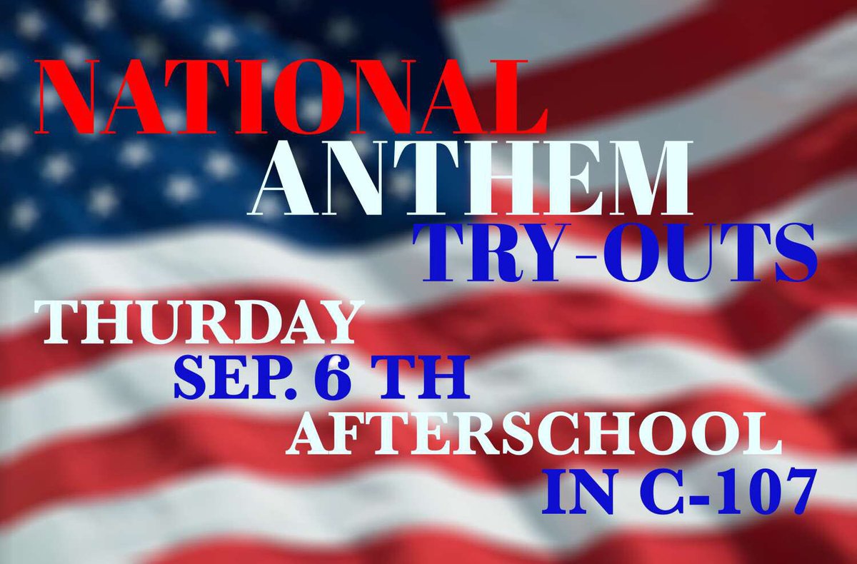 WOLVERINES🐺 Do you like to sing?🎙 Do you want to perform? ✨ Then come try out to sing the National Anthem for Hunter High!!🇺🇸 Turn on post Notifications for our events 🤩