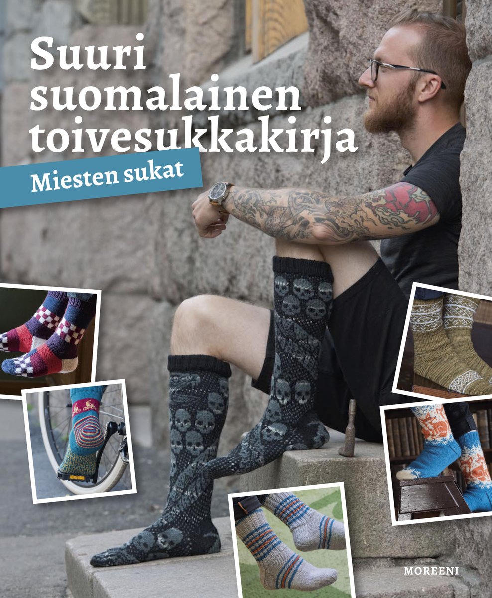 OtavanKirjat's tweet photo. Yleisön pyynnöstä: vihdoinkin kokonainen #kirja miesten villasukkamalleja! #käsityökirja #neulekirja #villasukat #moreeni https://t.co/8FcWyDdpAG