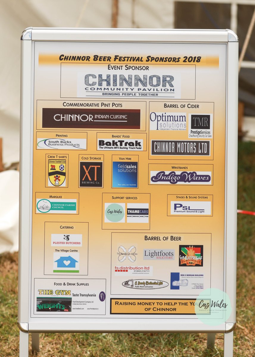 Our brilliant sponsors without who <a href="/chinnorbf/">Chinnor Beer Fest</a> could not happen #beerfestival #chinnorbeerfestival #sponsorship #fundraising #realales #craftbeers #ciders #beerdrinkers