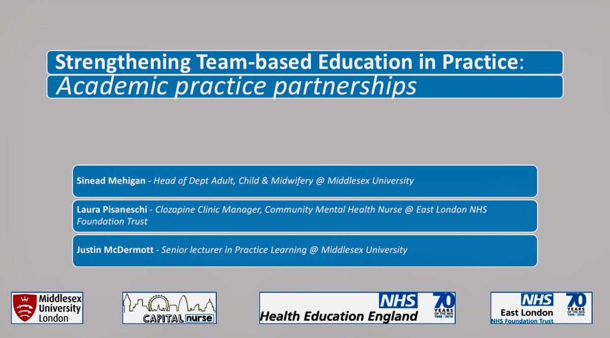 Looking forward to presenting academic practice partnerships at #NET2018 today with <a href="/STEPMDX/">STEP</a> <a href="/CPLatMDX/">Centre for Practice Learning</a> <a href="/PanLondonPAD/">Pan London PAD</a> <a href="/sinead_mehigan/">Sinead Mehigan</a> <a href="/JaneFish2/">Jane Fish</a> <a href="/HEAcademy/">HEAcademy</a> <a href="/MiddlesexUni/">Middlesex University</a>